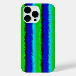 Groen blauw abstract 3D regenboogpatroon iPhone 14 Pro Max Hoesje