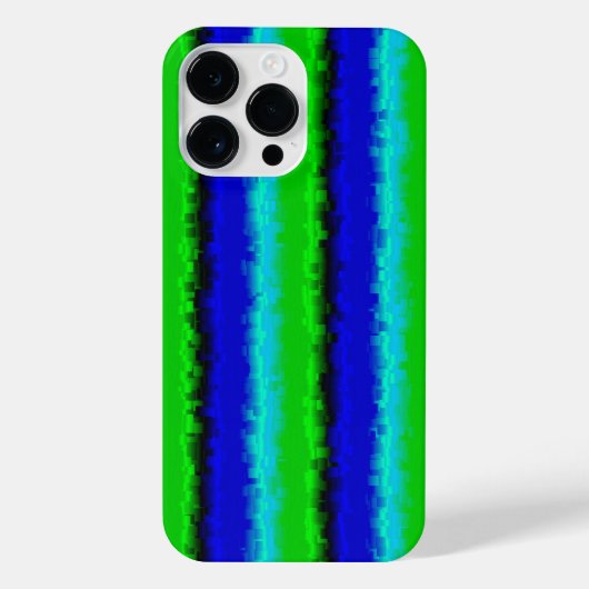 Groen blauw abstract 3D regenboogpatroon iPhone Hoesje (Achterkant)