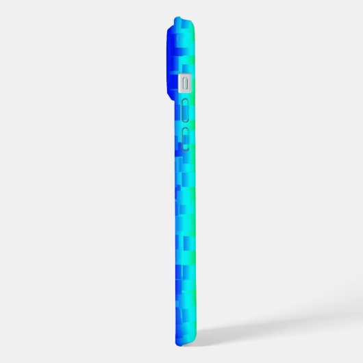 Groen blauw abstract 3D regenboogpatroon iPhone Hoesje (Linkerkant)