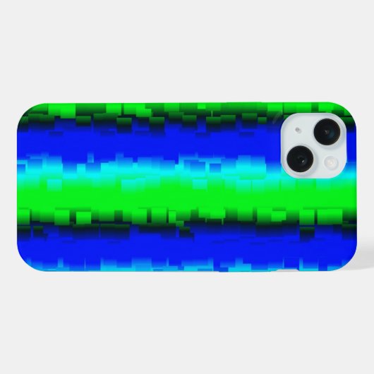 Groen blauw abstract 3D regenboogpatroon iPhone Hoesje (Achterkant horizontaal)