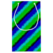 Groen blauw abstract 3D regenboogpatroon Klein Cadeauzakje (Achterkant)