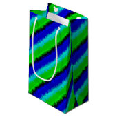 Groen blauw abstract 3D regenboogpatroon Klein Cadeauzakje (Voorkant Gekanteld)