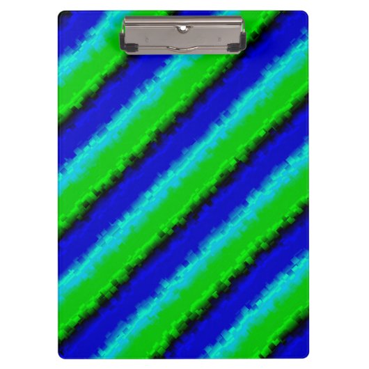 Groen blauw abstract 3D regenboogpatroon Klembord (Voorkant)