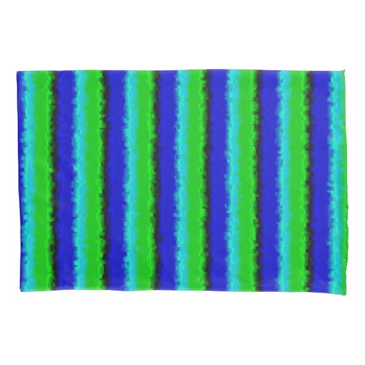 Groen blauw abstract 3D regenboogpatroon Kussensloop (Voorkant)