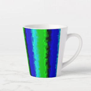 Groen blauw abstract 3D regenboogpatroon Latte Mok