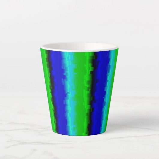 Groen blauw abstract 3D regenboogpatroon Latte Mok (Voorkant)