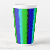 Groen blauw abstract 3D regenboogpatroon Latte Mok (Voorkant)