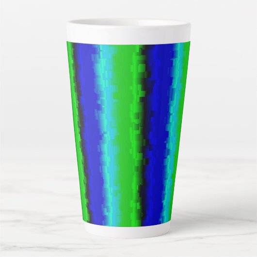 Groen blauw abstract 3D regenboogpatroon Latte Mok (Voorkant)