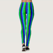 Groen blauw abstract 3D regenboogpatroon Leggings (Achterkant)