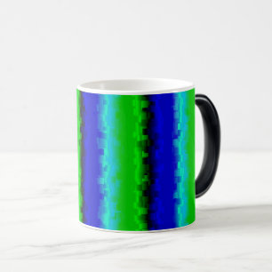 Groen blauw abstract 3D regenboogpatroon Magische Mok