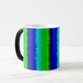 Groen blauw abstract 3D regenboogpatroon Magische Mok (Voorkant links)