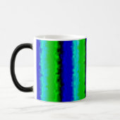 Groen blauw abstract 3D regenboogpatroon Magische Mok (Links)