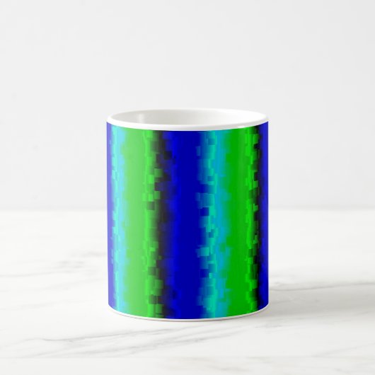 Groen blauw abstract 3D regenboogpatroon Magische Mok (Center)