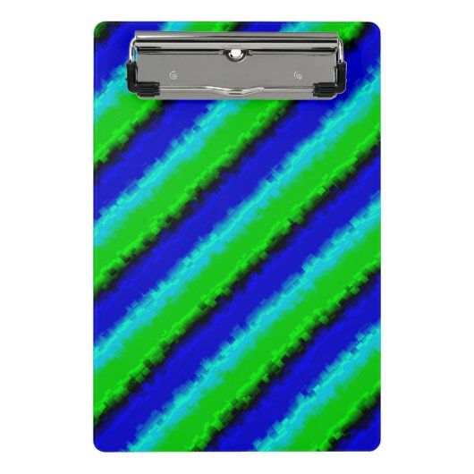Groen blauw abstract 3D regenboogpatroon Mini Klembord (Voorkant)