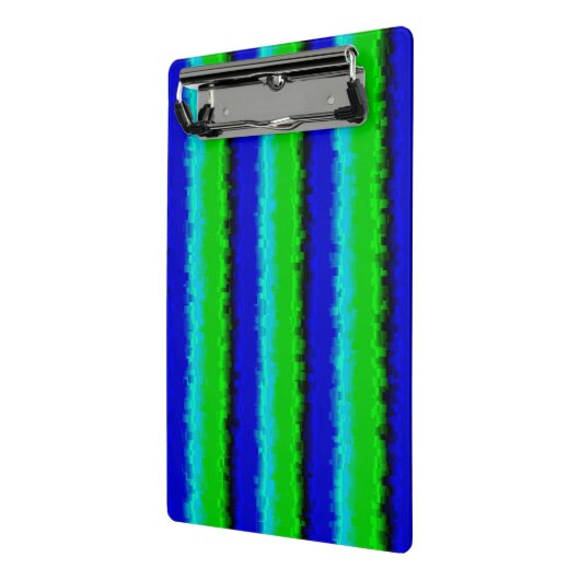 Groen blauw abstract 3D regenboogpatroon Mini Klembord (Angled2)