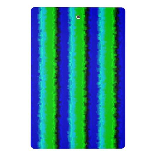 Groen blauw abstract 3D regenboogpatroon Mini Klembord (Achterkant)
