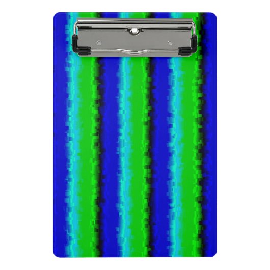 Groen blauw abstract 3D regenboogpatroon Mini Klembord (Voorkant)