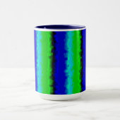Groen blauw abstract 3D regenboogpatroon Mok (Midden)