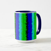 Groen blauw abstract 3D regenboogpatroon Mok (Voorkant rechts)