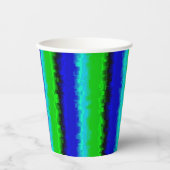 Groen blauw abstract 3D regenboogpatroon Papieren Bekers (Voorkant)