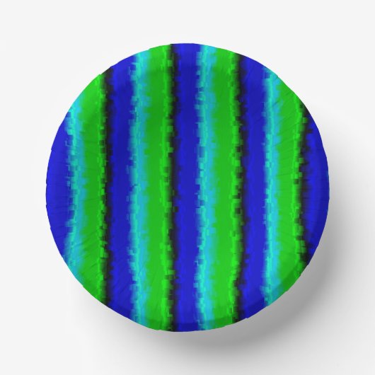 Groen blauw abstract 3D regenboogpatroon Papieren Kommen (Voorkant)