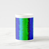 Groen blauw abstract 3D regenboogpatroon Porselein Kop (Voorkant)