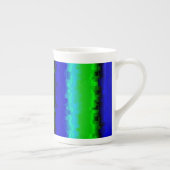 Groen blauw abstract 3D regenboogpatroon Porselein Kop (Rechts)