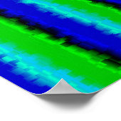 Groen blauw abstract 3D regenboogpatroon Poster (Hoek)