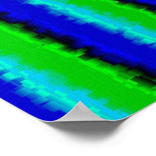 Groen blauw abstract 3D regenboogpatroon Poster (Hoek)