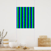 Groen blauw abstract 3D regenboogpatroon Poster (Keuken)