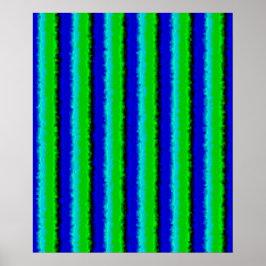 Groen blauw abstract 3D regenboogpatroon Poster