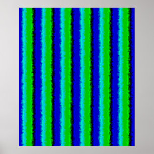 Groen blauw abstract 3D regenboogpatroon Poster