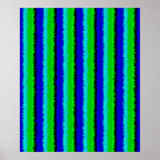 Groen blauw abstract 3D regenboogpatroon Poster (Voorkant)