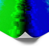 Groen blauw abstract 3D regenboogpatroon Poster (Hoek)