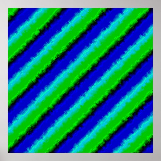 Groen blauw abstract 3D regenboogpatroon Poster (Voorkant)