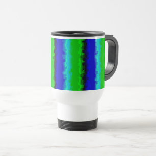 Groen blauw abstract 3D regenboogpatroon Reisbeker