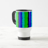 Groen blauw abstract 3D regenboogpatroon Reisbeker (Voorkant links)