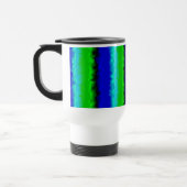 Groen blauw abstract 3D regenboogpatroon Reisbeker (Links)