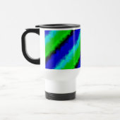 Groen blauw abstract 3D regenboogpatroon Reisbeker (Links)