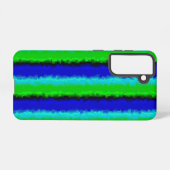 Groen blauw abstract 3D regenboogpatroon Samsung Galaxy Hoesje (Achterkant horizontaal)