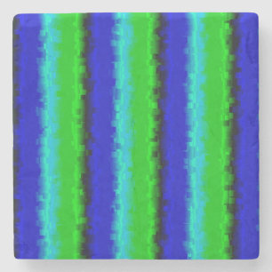 Groen blauw abstract 3D regenboogpatroon Stenen Onderzetter