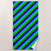 Groen blauw abstract 3D regenboogpatroon Strandlaken (Voorkant)
