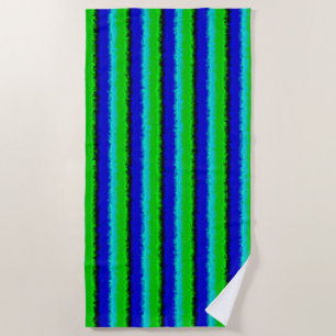Groen blauw abstract 3D regenboogpatroon Strandlaken