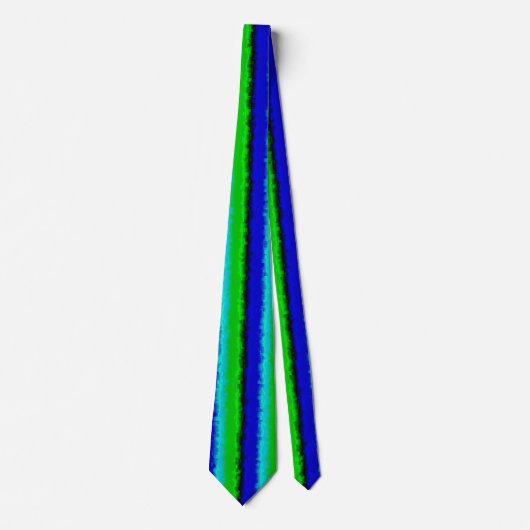 Groen blauw abstract 3D regenboogpatroon Stropdas (Voorkant)