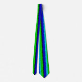 Groen blauw abstract 3D regenboogpatroon Stropdas (Achterkant)