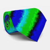 Groen Blauw abstract 3D regenboogpatroon Stropdas (Opgerold)