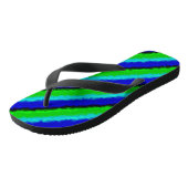 Groen blauw abstract 3D regenboogpatroon Teenslippers (Schuin)