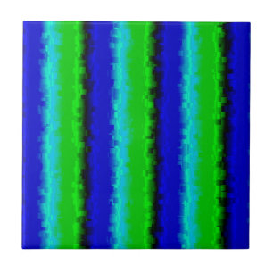 Groen blauw abstract 3D regenboogpatroon Tegeltje