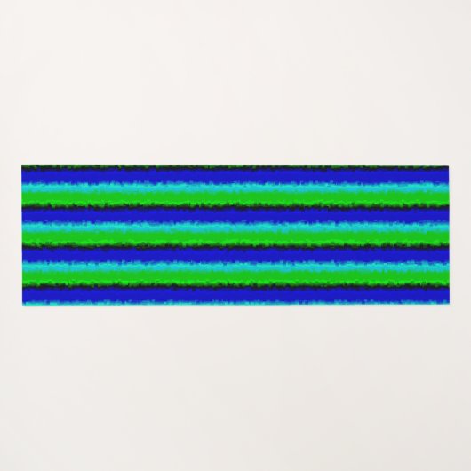Groen blauw abstract 3D regenboogpatroon Yogamat (Achterkant (horizontaal))