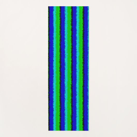 Groen blauw abstract 3D regenboogpatroon Yogamat (Voorkant)